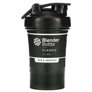 Blender Bottle, รุ่น Classic พร้อมลูกบอลเชค สีดำ ขนาด 20 ออนซ์ (600 มล.)