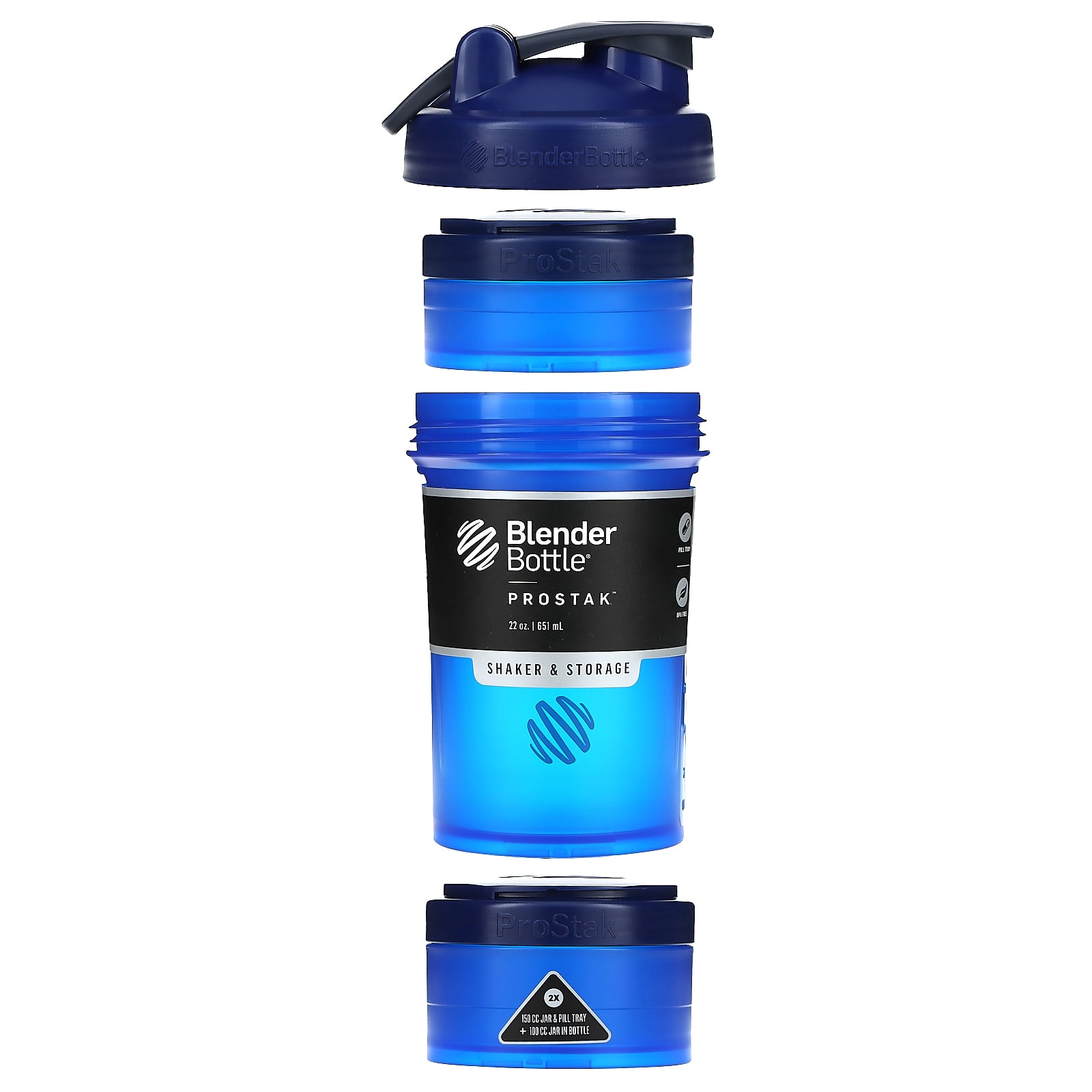 Blender Bottle, ProStak（プロスタック）、FCブルー、651ml（22オンス）