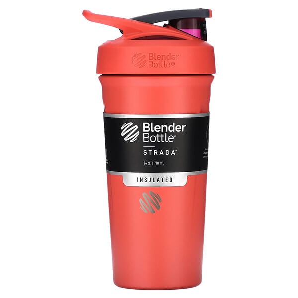 Blender Bottle, Strada, Insulated Stainless Steel, FC Coral, 24 oz (710 ml)