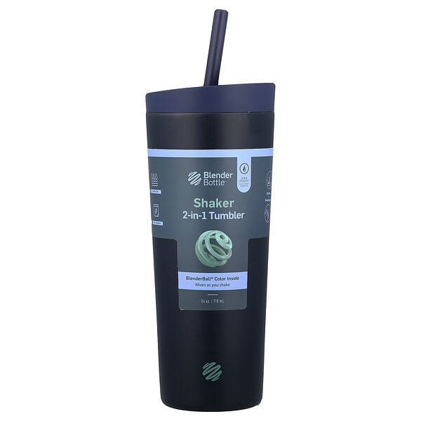 Blender Bottle, шейкер, стакан 2 в 1, Midnight, 710 мл (24 унції)