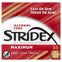Stridex, Maximum, Alcohol Free, 55 Soft Touch Pads