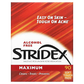 Stridex, Stridex, Maximum, Alcohol Free, 90 Soft Touch Pads