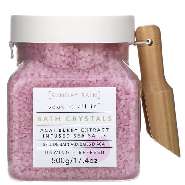 Sunday Rain‏, Soak It All In, Bath Crystals, Acai Berry Extract, 17.4 oz (500 g)
