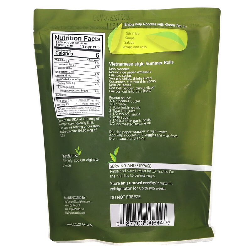 Kelp noodles nutrition hotsell