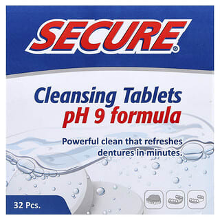 Secure Denture, Cleansing Tablets, pH 9 Formula , 32 Tablets
