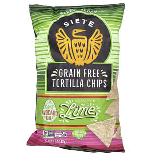 Siete, Grain Free Tortilla Chips, Lime, 5 oz (142 g)