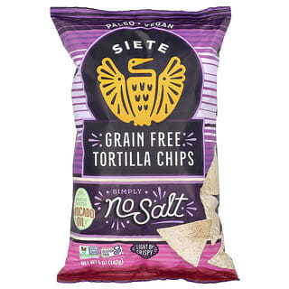 Siete, Grain Free Tortilla Chips, Simply No Salt, 5 oz (142 g)