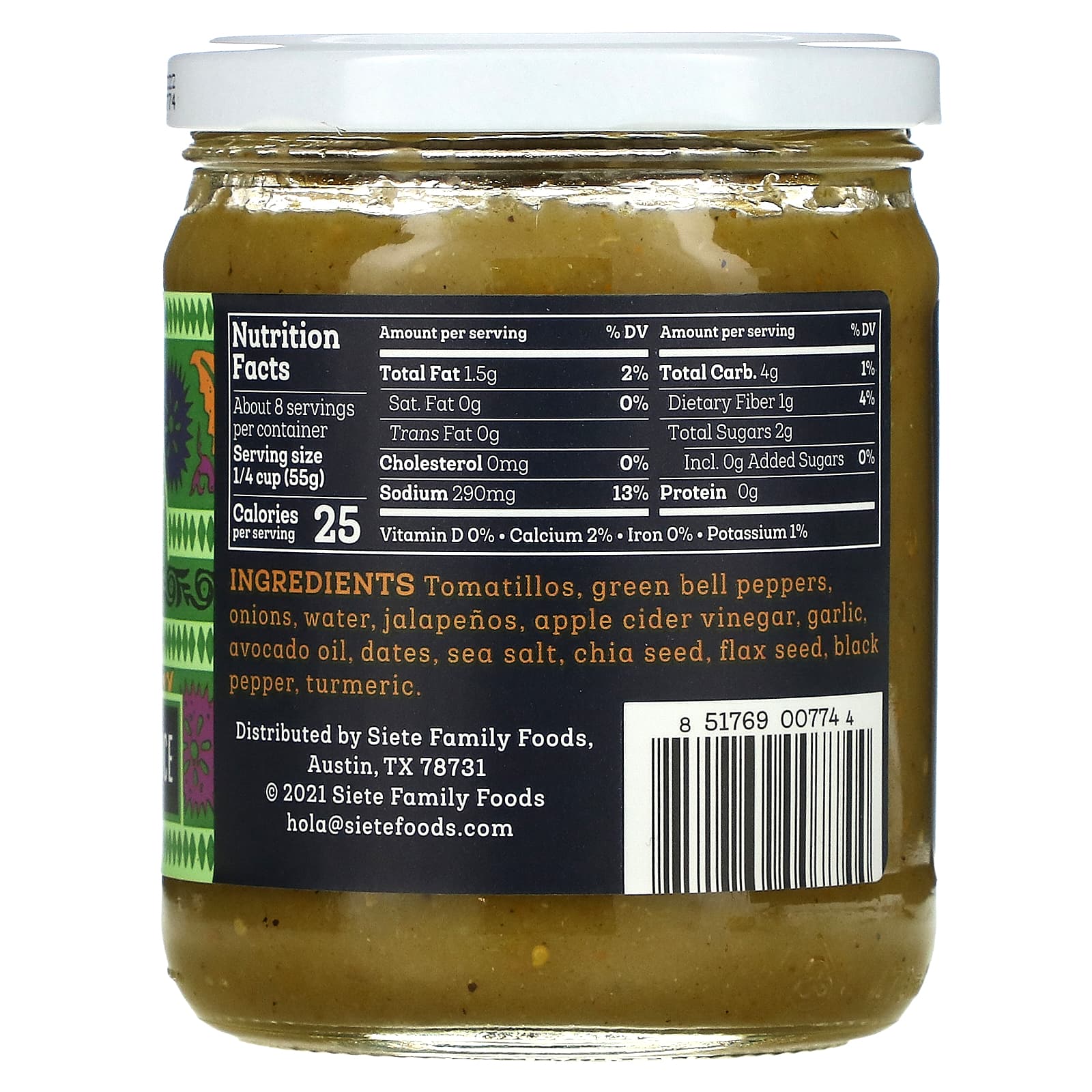 Siete, Green Enchilada Sauce, 15 oz (425 g)