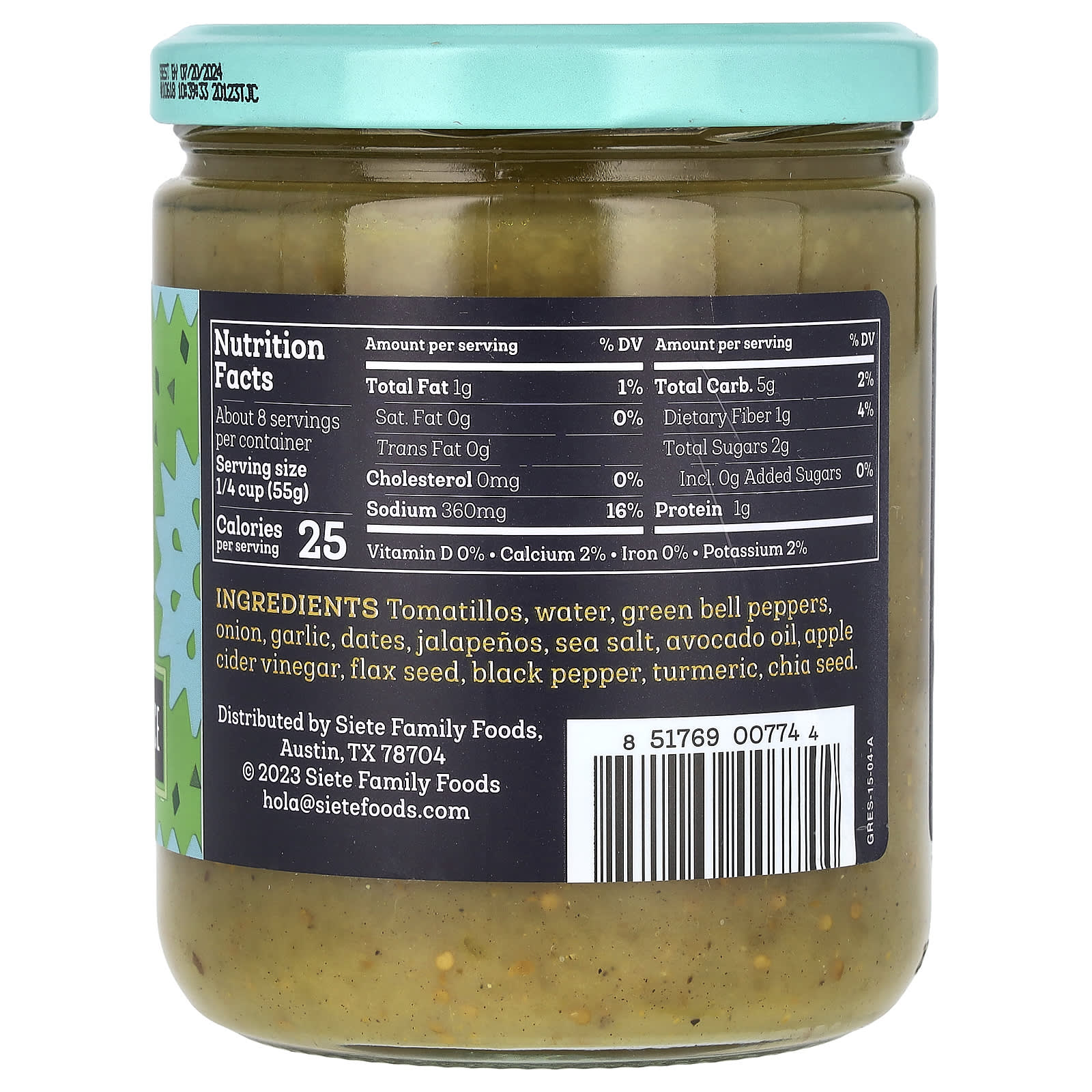 Siete, Green Enchilada Sauce, 15 oz (425 g)