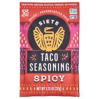 Siete, Taco Seasoning, Spicy, 1.31 oz (37 g)