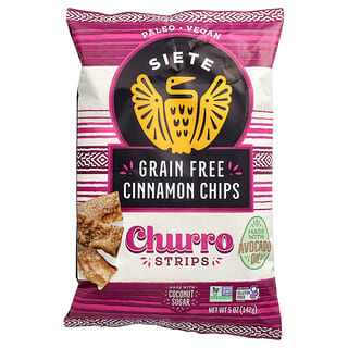 Siete, Kerepek Kayu Manis Tanpa Bijian, Jalur, Churro, 5 oz (142 g)