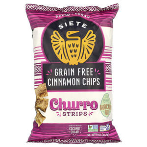 Siete, Chips de canela sin cereales, Tiras, Churro, 142 g (5 oz)