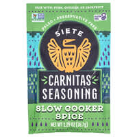 Siete, Carnitas Seasoning, Carnitas Seasoning, Slow Cooker Spice, Carnitas-Gewürz, Schongarer-Gewürz, 36,7 g (1,29 oz.)