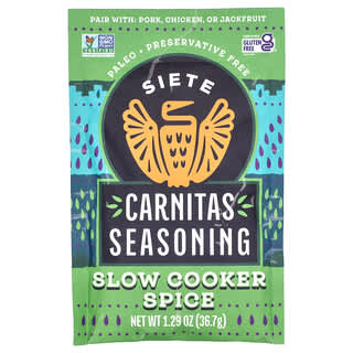 Siete, Carnitas Seasoning, Carnitas Seasoning, Slow Cooker Spice, Carnitas-Gewürz, Schongarer-Gewürz, 36,7 g (1,29 oz.)