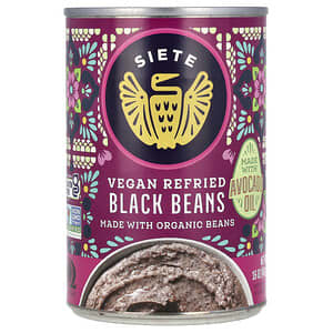 Siete, Frijoles negros refritos veganos, 454 g (16 oz)'