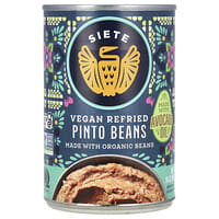 Siete, Vegan Refried Pinto Beans, gebackene vegane Pintobohnen, 454 g (16 oz.)