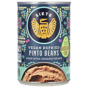 Siete, Vegan Refried Pinto Beans, gebackene vegane Pintobohnen, 454 g (16 oz.)'