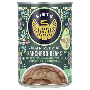 Siete, Vegan Refried Ranchero Beans, getrocknete vegane Ranchero-Bohnen, 454 g (16 oz.)
