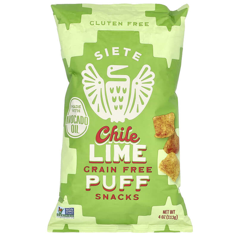 Snacks Puff sem Grãos, Limão do Chile, 113 g (4 oz)