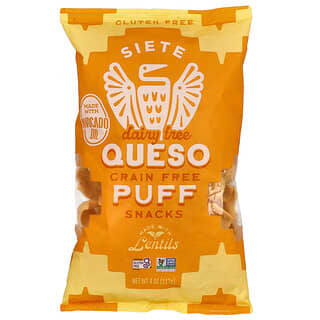 Siete, Grain Free Puff Snacks, Queso, 4 oz (113 g)