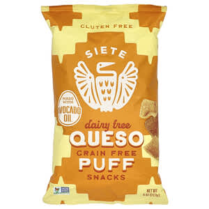 Siete, Grain Free Puff Snacks, Queso, 4 oz (113 g)
