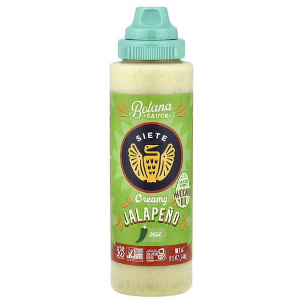 Siete, Botana Sauce, Creamy Jalapeno, Mild, 8.5 oz (241 g)