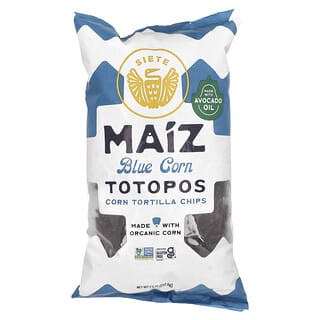 Siete, Tortilhas de Milho Maiz Totopos Chips, Milho Azul, 212,6 g (7,5 oz)