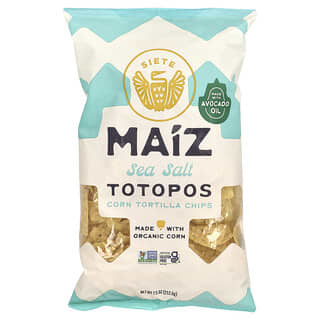 Siete, Bocadillos de tortilla de maíz con totopos y maíz, Sal marina, 212,6 g (7,5 oz)