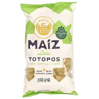 Siete, Maiz Totopos Corn Tortilla Chips, Lime , 7.5 oz (212.6 g)