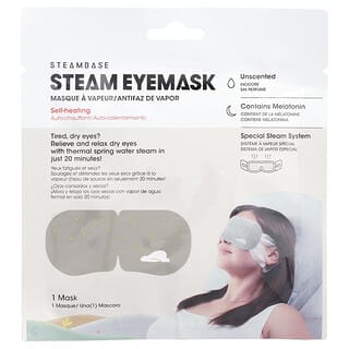 Steambase, Máscara de Olhos com Vapor, Sem Perfume, 1 Máscara