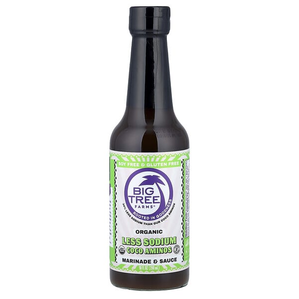 Big Tree Farms, 有機，低鈉椰子氨基酸，醃泡汁和醬汁，10 液量盎司（296 毫升）