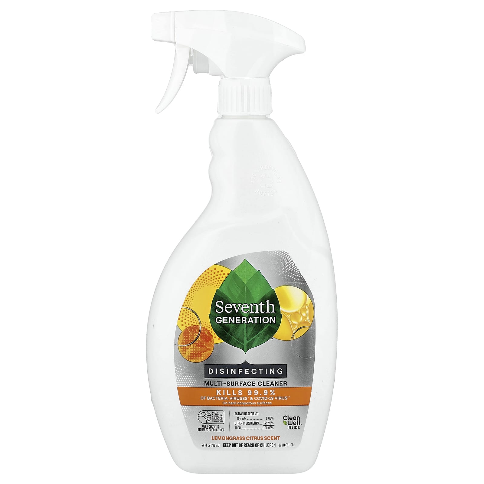 マルチサーフェス消毒クリーナー、レモングラスシトラスの香り、768ml