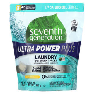 Seventh Generation, Laundry Detergent Packs, Ultra Power Plus, Fresh Citrus, 42 Packs, 29.6 oz (840 g)