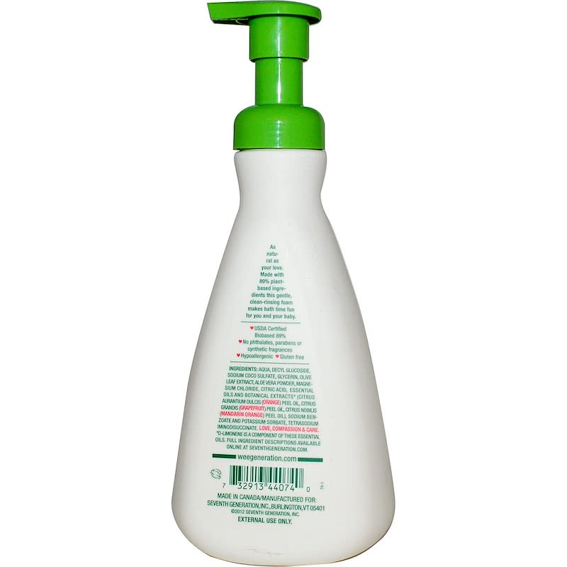 Seventh generation foaming baby shampoo sales and wash