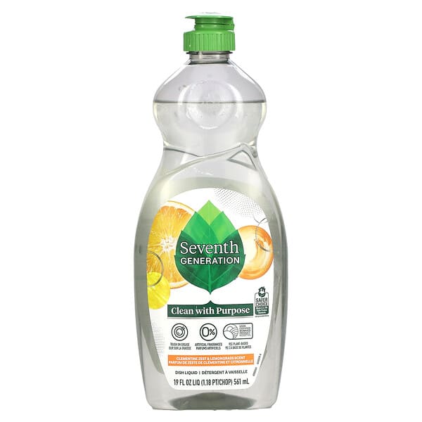 Seventh Generation, 食器洗剤、クレメンタインゼスト＆レモングラス、 561ml（19液量オンス）