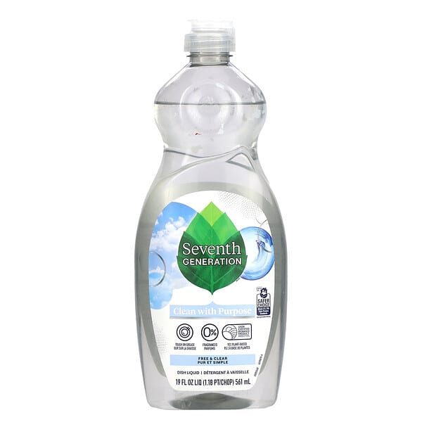 Seventh Generation, 食器用洗剤、フリー＆クリア、561ml（19液量オンス）