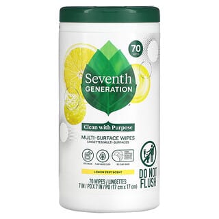 Seventh Generation, Toallitas para múltiples superficies, Lemon Zest`` 70 toallitas