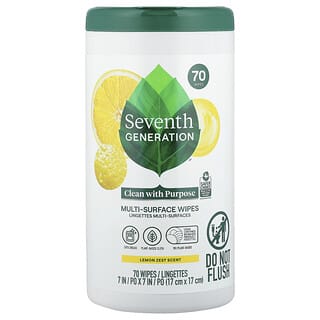 Seventh Generation, Multi-Surface Tücher, Zitronenschale, 70 Tücher