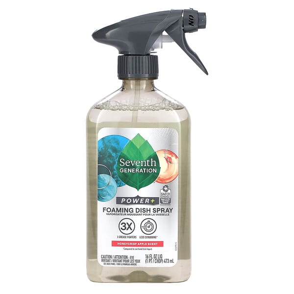 Seventh Generation‏, תרסיס קצף לכלים Power+‎, בריח תפוח האני קריספ, 473 מ"ל (16 אונקיות נוזל)