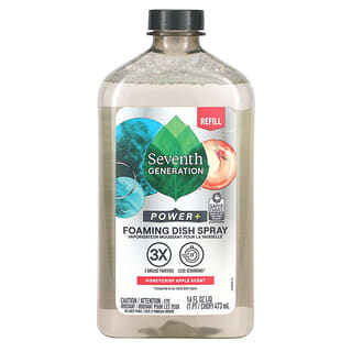Seventh Generation, Spray espumoso para platos Power +, Repuesto, Manzana crujiente, 473 ml (16 oz. Líq.)