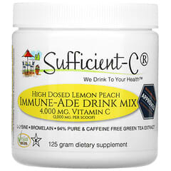 Sufficient C, High Dosed Immune-Ade Drink Mix, Lemon Peach, 4,000 mg, 125 g