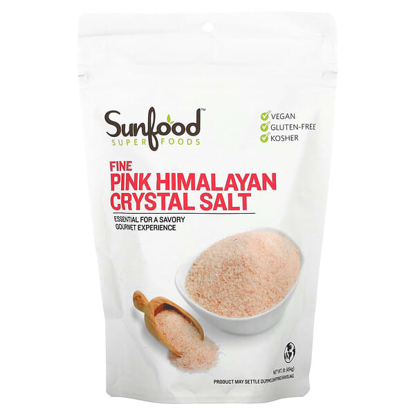 Sunfood, Fine Pink Himalayan Crystal Salt, 1 lb (454 g)