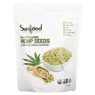 Sunfood, Semillas de cáñamo orgánico crudo, 454 g (1 lb)