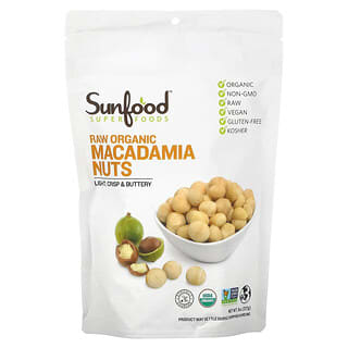 Sunfood, Unbehandelte Bio-Macadamia-Nüsse, 227 g