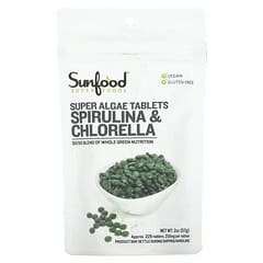 Onafhankelijk dood bladeren Sunfood, Spirulina & Chlorella, Super Algae Tablets, 250 mg, Approx. 228  Tablets, 2 oz (57 g)