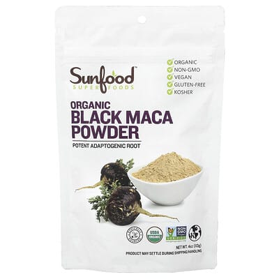 Sunfood, SuperFood, Organic Black Maca Powder, 4 oz (113 g)