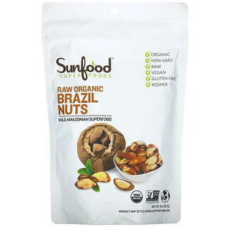 Sunfood, сырые органические бразильские орехи, 227 г (8 унций)