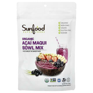 Sunfood, Superfoods, luomu acai maqui -kulhosekoitus, 170 g