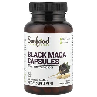 Sunfood, Black Maca, 800 mg, 90 Capsules