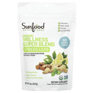 Sunfood, Organic Wellness Super Blend, Stress Less, 8 oz (227 g)